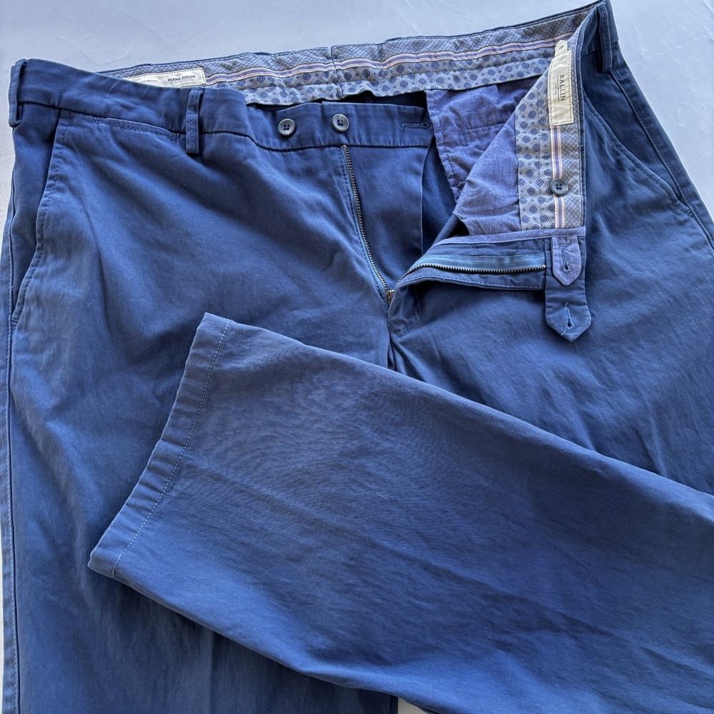 Ballin Mens Pima Cotton Chino Pants Blue Modern Fit‎ Stretch Size 40